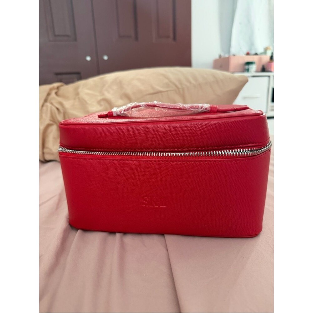 Red Sk-Ii Cosmetic Train Case Cosmetic Bag
